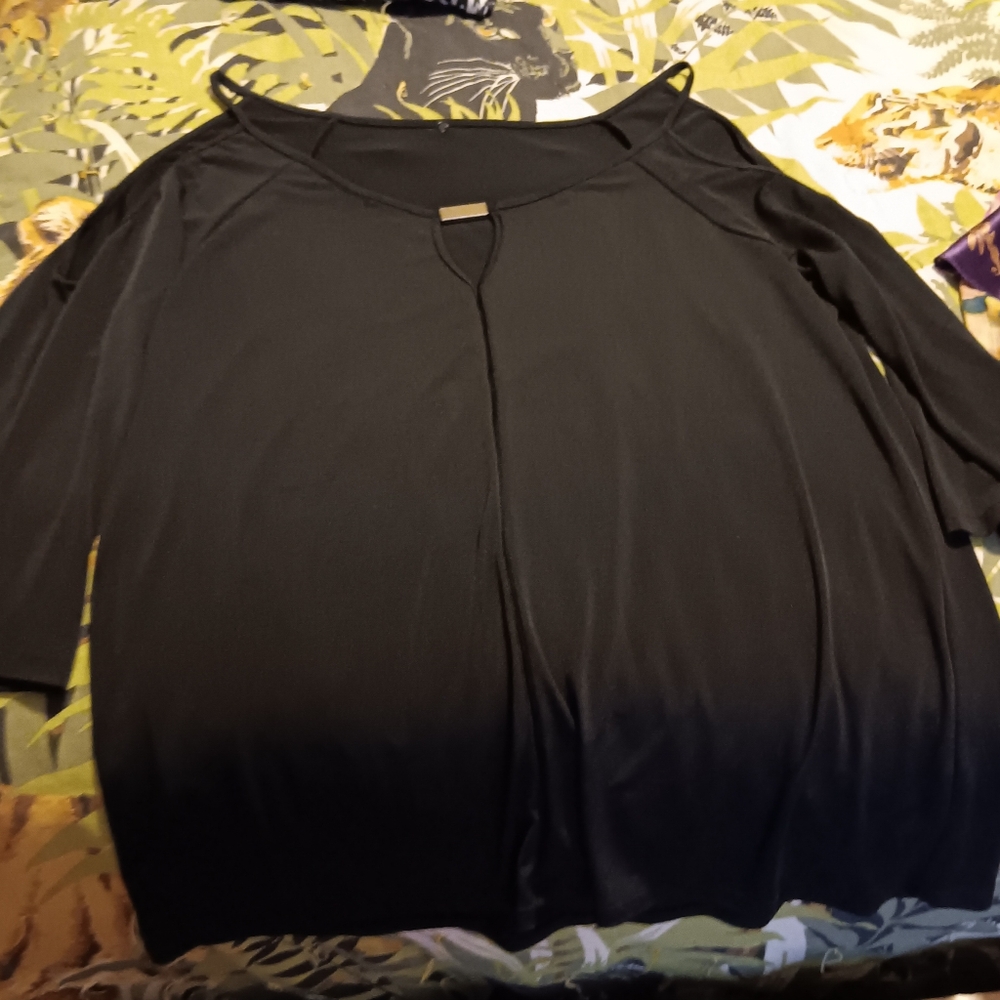 Woman's off the shoulder silky top